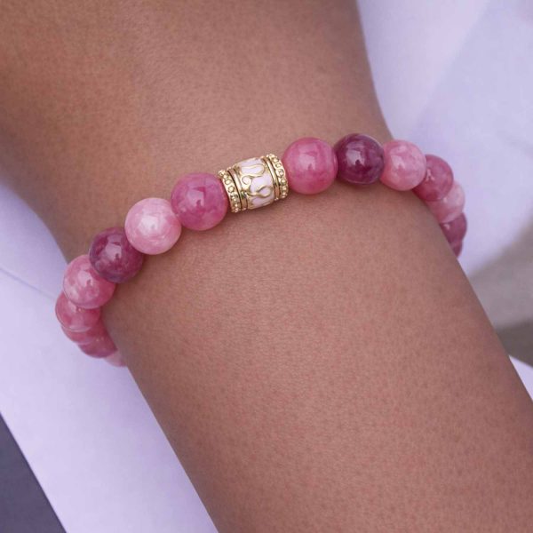 Bratara jad roz si jad fucsia