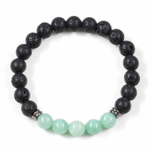 Bratara lava vulcanica si jad verde