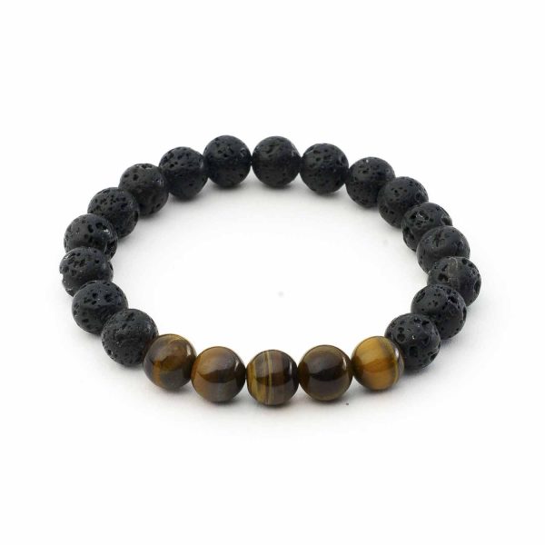 Bratara lava vulcanica si tiger eye