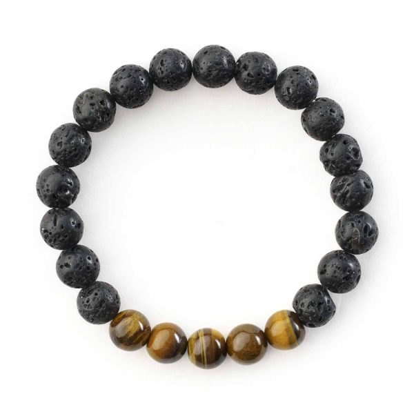 Bratara lava vulcanica si tiger eye