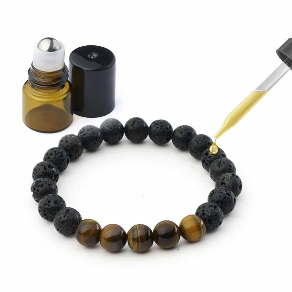 Bratara lava vulcanica si tiger eye